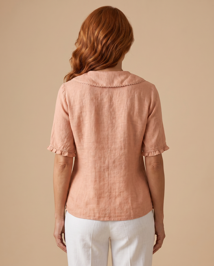 peach sailor collar blouse back
