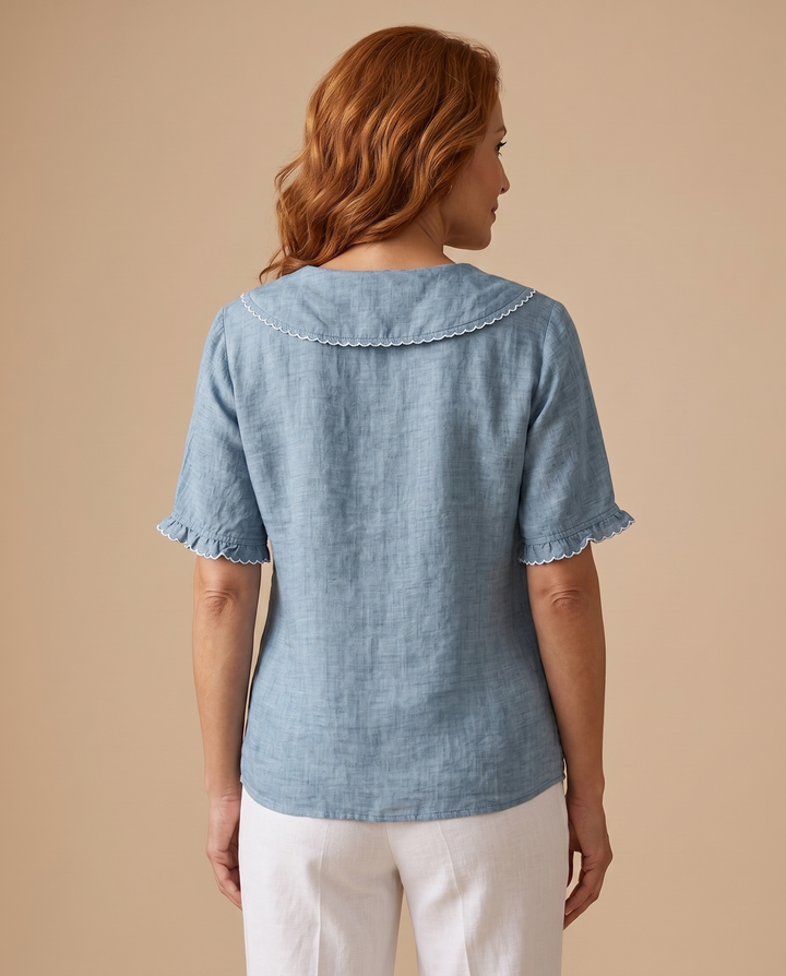 blue sailor collar blouse back
