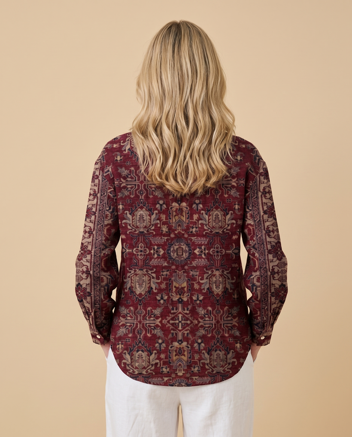 burgundy bohemian blouse back